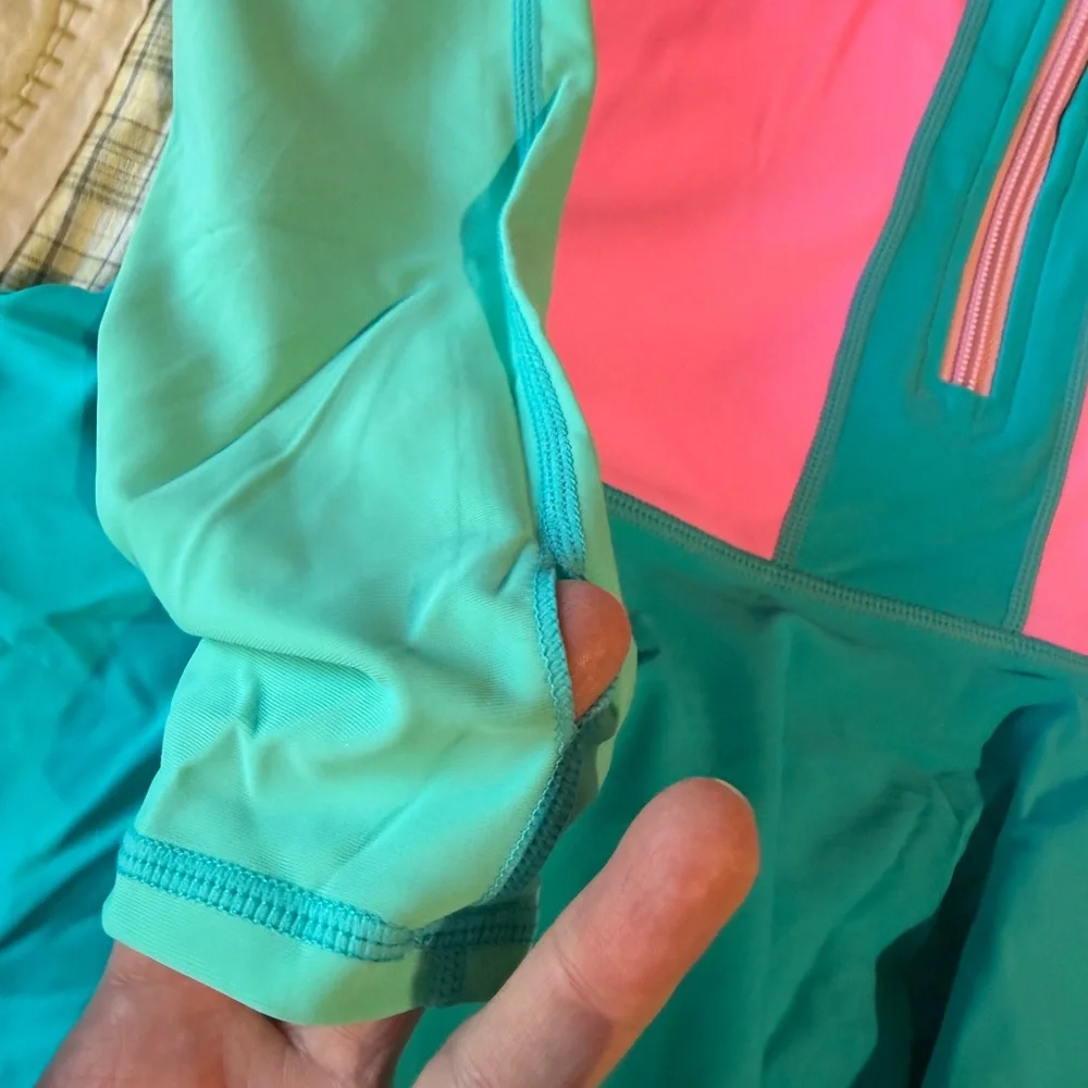 Girls Size M Teal, blue and pink‎ Swimwear One piece with shorts NEW